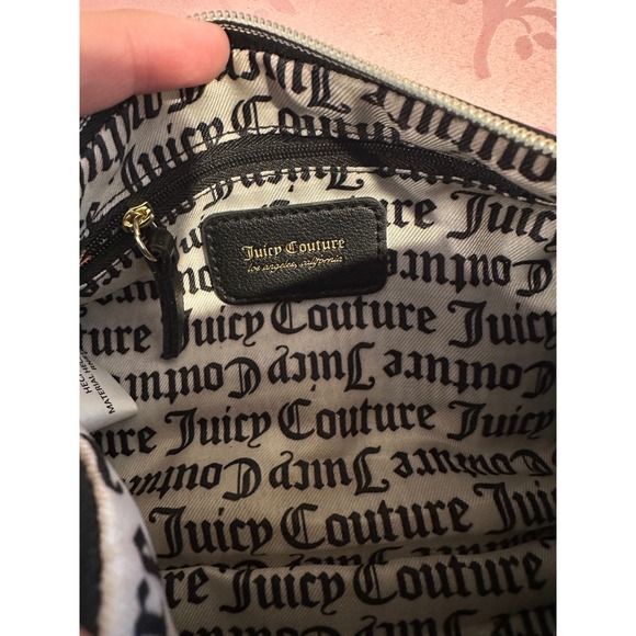 Juicy Couture Black Barrel Bag Crossbody Purse Gold Chain Embellished - Picture 4 of 8